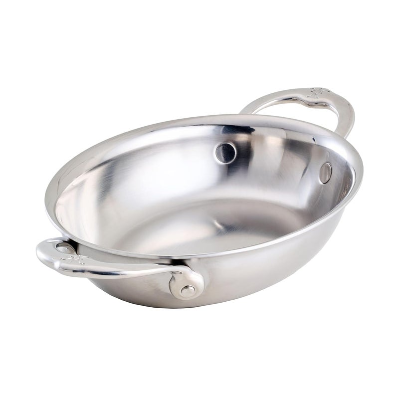 Hestan Provisions - Oval au Gratin Dish, Small Clad Stainless Steel, (6 x 8") - Image 1